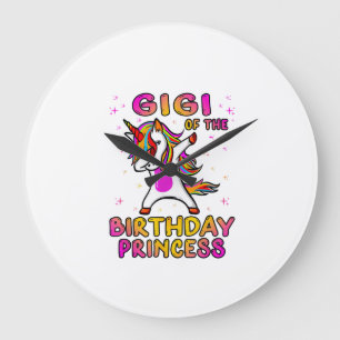 Gigi Of The Birthday Princess Girl - Grandma Dabbi Large Clock