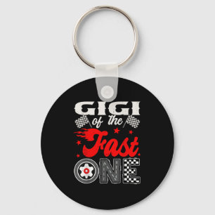 Gigi Of The Fast One 1st Birthday Racing Car Famil Key Ring