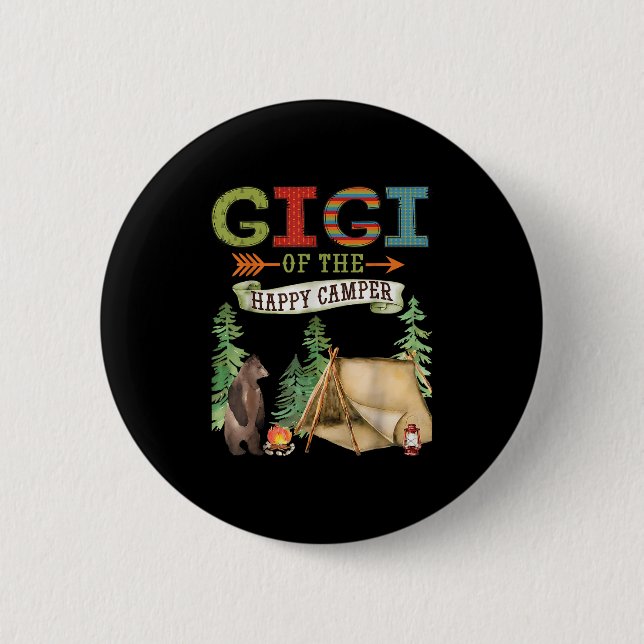 Gigi Of The Happy Camper First Birthday Camng  6 Cm Round Badge (Front)