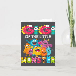 Gigi Of The Little Monster 1st Birthday Boy Party Card