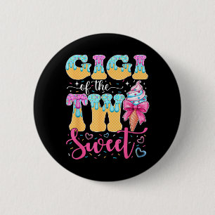 Gigi of The Two Sweet 2nd Birthday Girl Ice Cream 6 Cm Round Badge