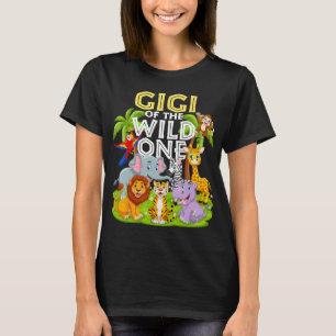Gigi Of The Wild One 1st Birthday Zoo Animal Safar T-Shirt