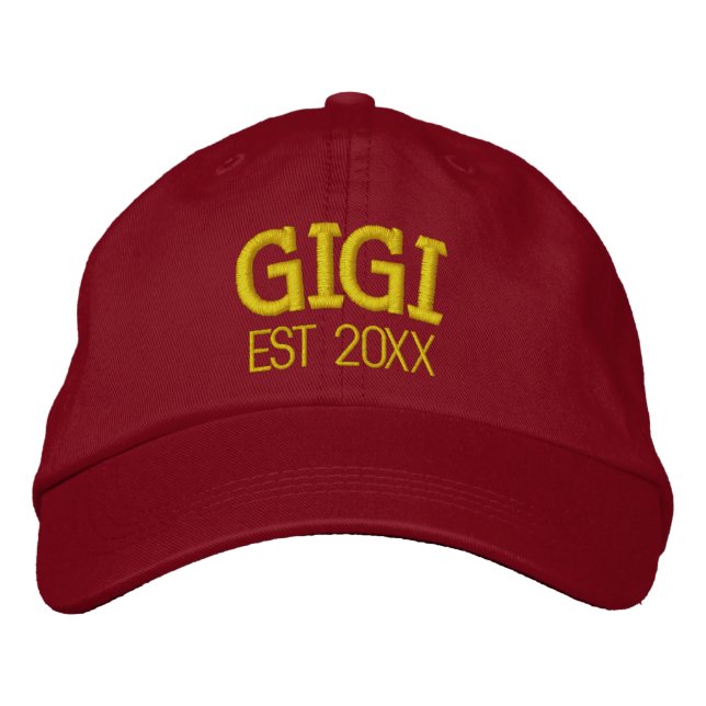 Gigi Personalised Grandma Gift Custom Text Embroidered Hat (Front)