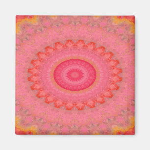 Gigi Pink, Orange and Yellow Mandala  Magnet