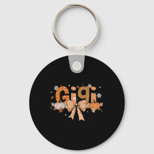 Gigi Pumpkin Fall Coquette Bow Thanksgiving Mum Wo Key Ring
