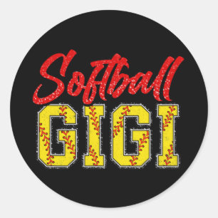 Gigi Retro Groovy Loud Proud Sport Game Catcher Classic Round Sticker