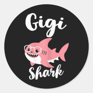 Gigi Shark Mother's Day Grandma Funny Classic Round Sticker
