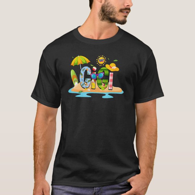 Gigi Summer Vacation Beach Matching Family Trip Mo T-Shirt (Front)