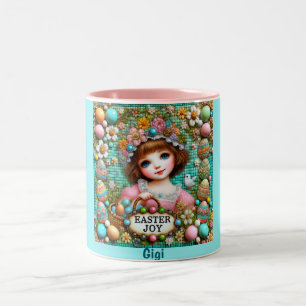 GIGI ~ VINTAGE GIRL~ Very Sweet Two-Tone Coffee Mug