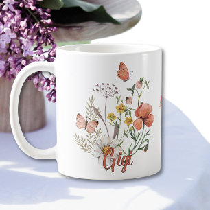 Gigi Wildflower Floral Personalised Custom Mug