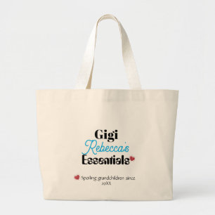 Gigi's Essential Double Sided Print   Custom Name Large Tote Bag