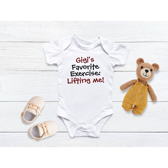 Gigi's Favourite Exercise: Customised Grandma Baby Bodysuit (Creator Uploaded)