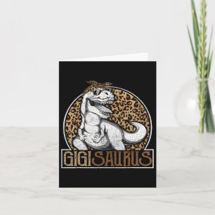 Gigisaurus Dinosaur Gigi Leopard Shirts Card
