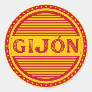 Gijón City Pride Emblem – Spanish Identity Classic Round Sticker