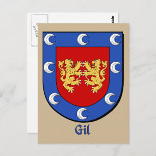 Gil Ancestral Heraldic Shield Postcard