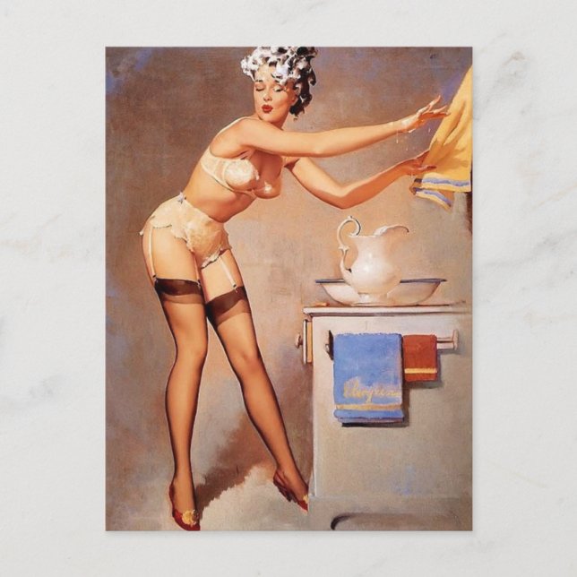 Gil Elvgren  - Eye Catcher - Vintage pin up Postcard (Front)
