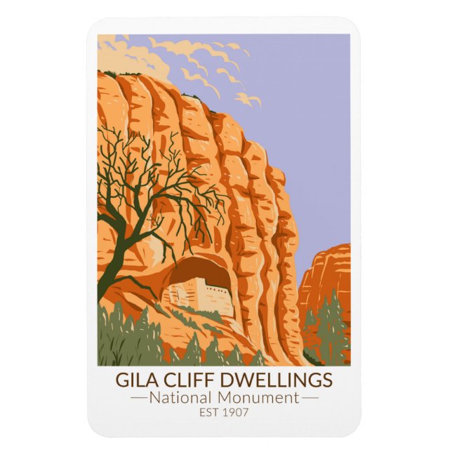 Gila Cliff Dwellings National Monument New Mexico  Magnet (Vertical)