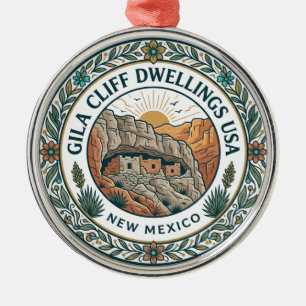 Gila Cliff Dwellings National Monument New Mexico Metal Ornament
