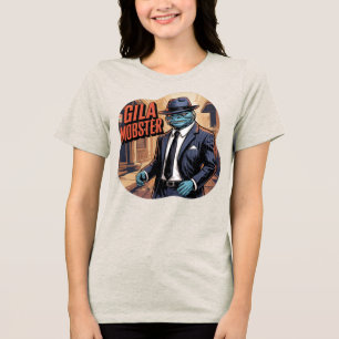Gila Mobster Illustration – Gila Monster Funny Tri-Blend Shirt
