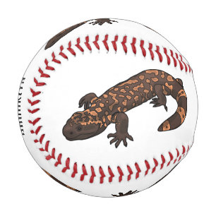 Gila monster cartoon illustration baseball
