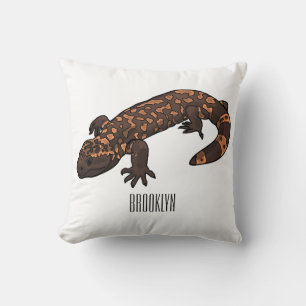 Gila monster cartoon illustration cushion