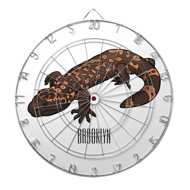 Gila monster cartoon illustration dartboard (Front)