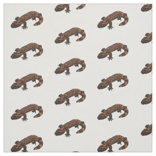 Gila monster cartoon illustration fabric