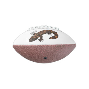 Gila monster cartoon illustration football