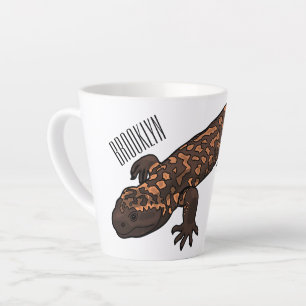 Gila monster cartoon illustration latte mug