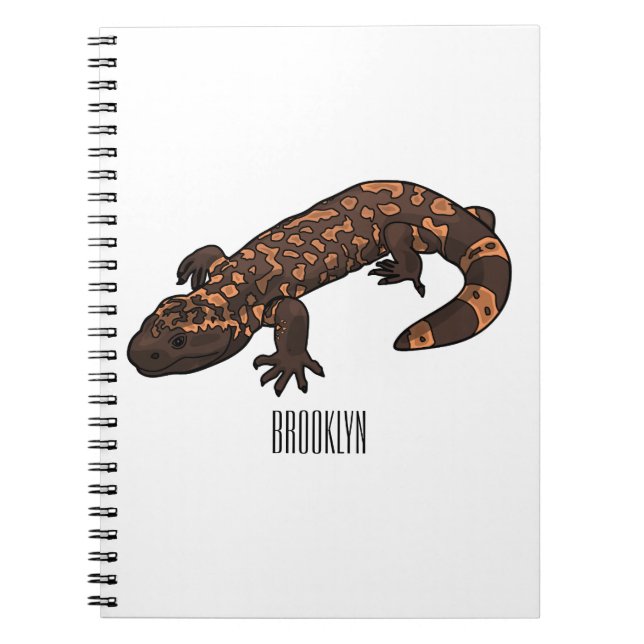 Gila monster cartoon illustration notebook (Front)
