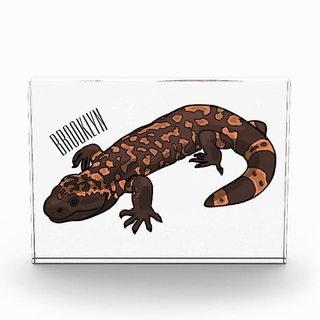 Gila monster cartoon illustration photo block (Front)