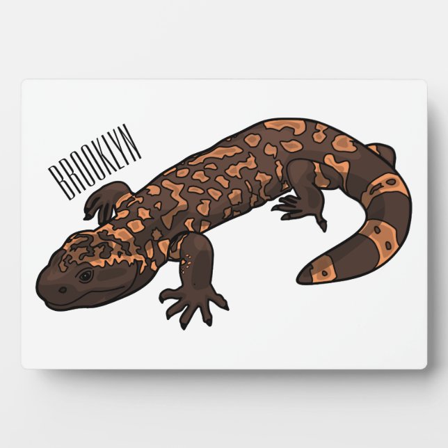 Gila monster cartoon illustration plaque (Front)