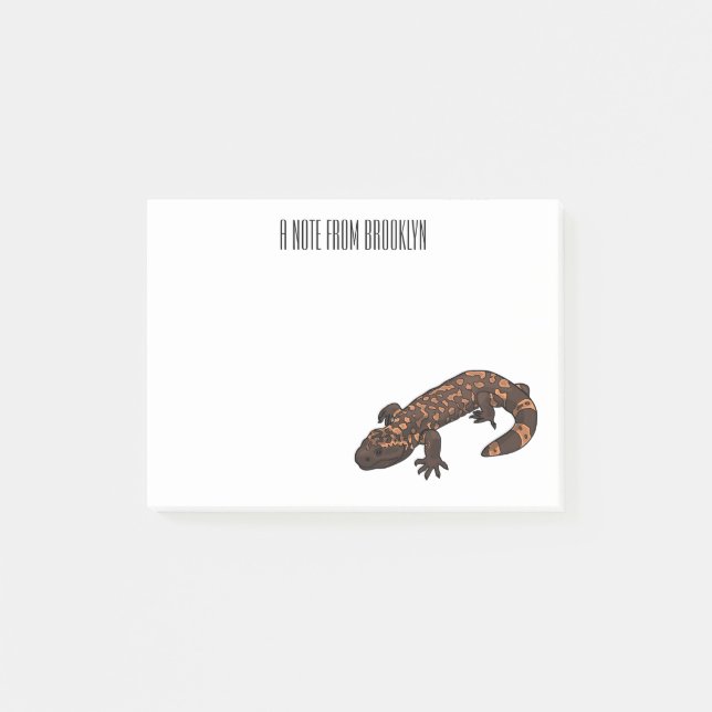 Gila monster cartoon illustration post-it notes (Front)