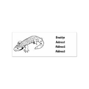 Gila monster cartoon illustration rubber stamp