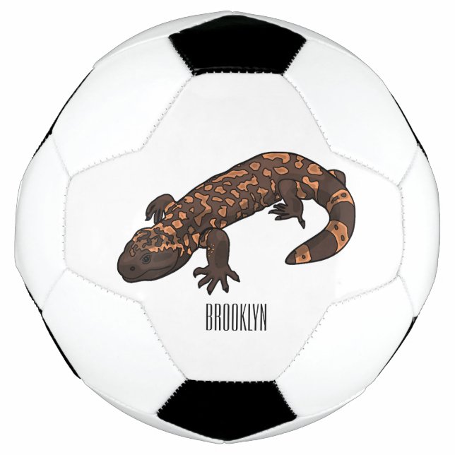 Gila monster cartoon illustration soccer ball (Front)