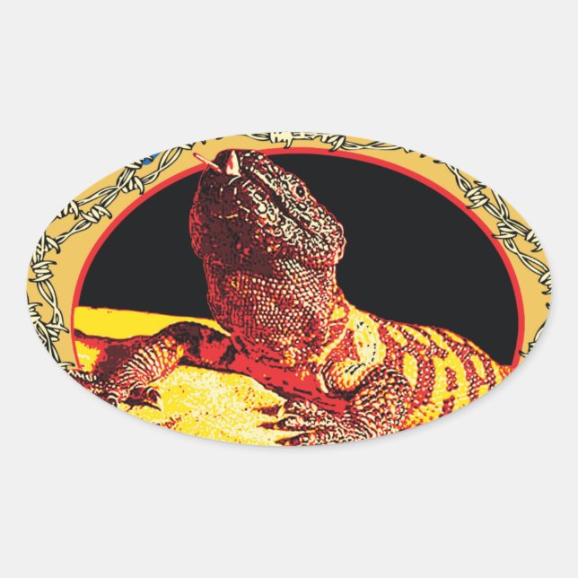 Gila Monster on Defence Oval Sticker (Front)