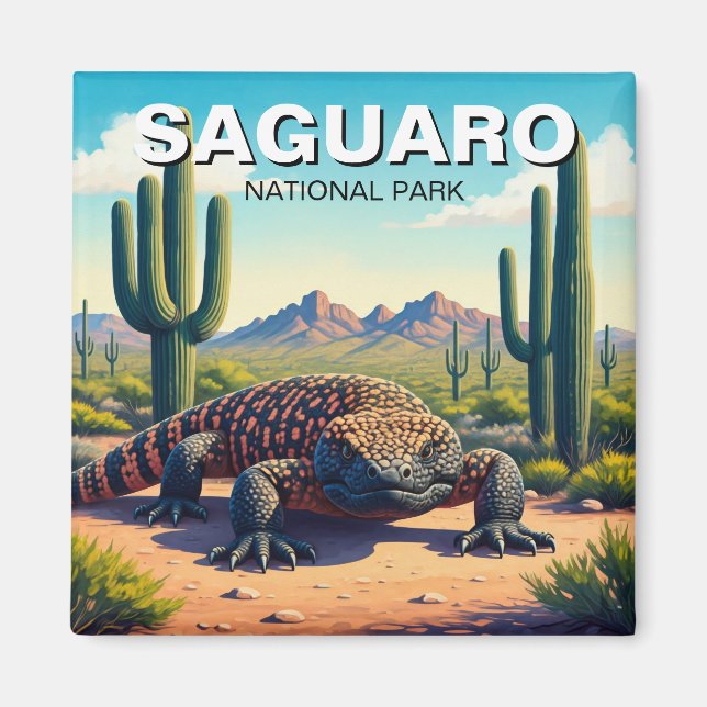 Gila Monster Saguaro National Park Magnet (Front)
