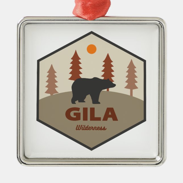 Gila Wilderness New Mexico Bear Metal Ornament (Front)