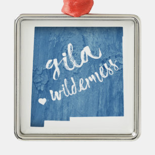 Gila Wilderness New Mexico Wood Grain Metal Ornament