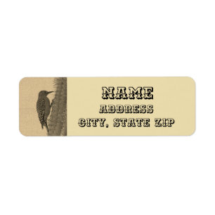 Gila Woodpecker Clings To Saguaro Cactus Arizona Return Address Label