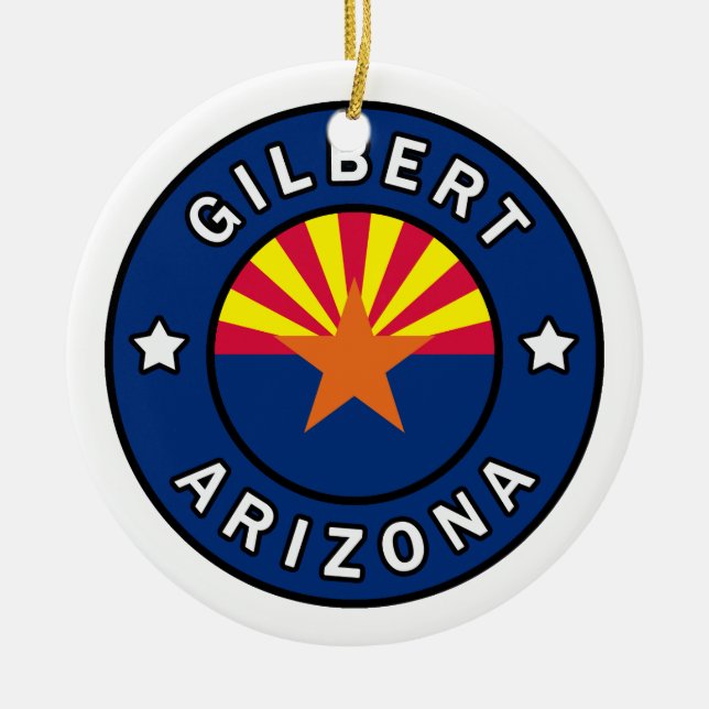 Gilbert Arizona Ceramic Ornament (Front)