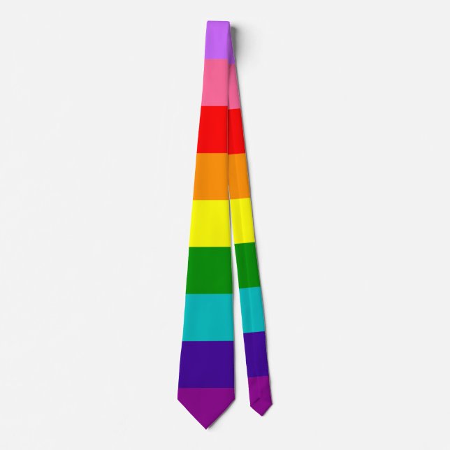 Gilbert Baker’s 9-Stripe Rainbow Flag  Tie (Front)