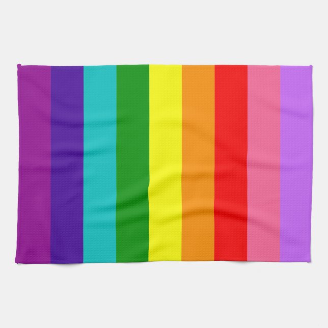 Gilbert Baker's 9-Stripe Rainbow Flag Tea Towel (Horizontal)