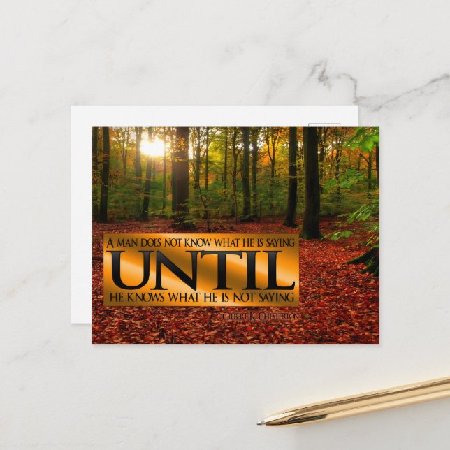 Gilbert K. Chesterton Inspirational Quote "Saying" Postcard (Front/Back In Situ)