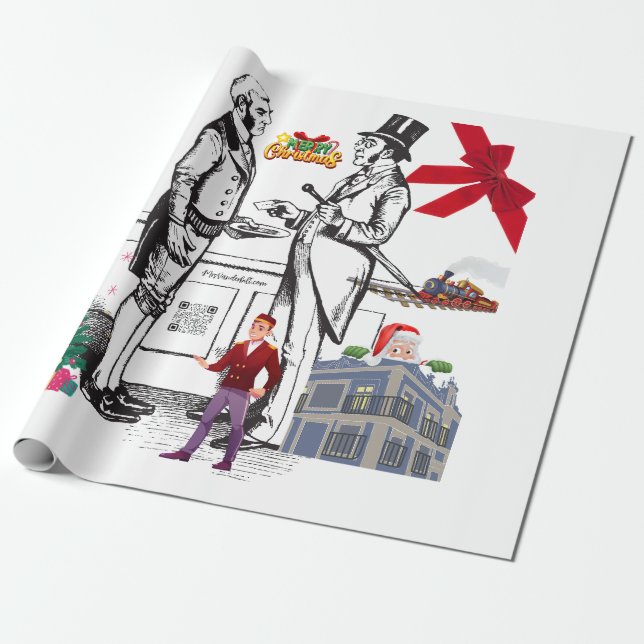 Gilded Age Victorian Christmas Wrapping Paper 🎄 (Unrolled)