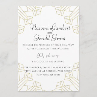 Gilded Age wedding invitation white