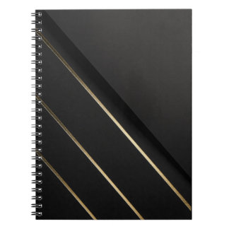 Gilded Alignment — Minimalist Black & Gold Notebook