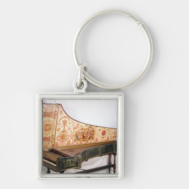 Gilded and painted harpsichord key ring (Front)