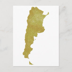 Gilded Argentina Map - Argentina Dorada Postcard