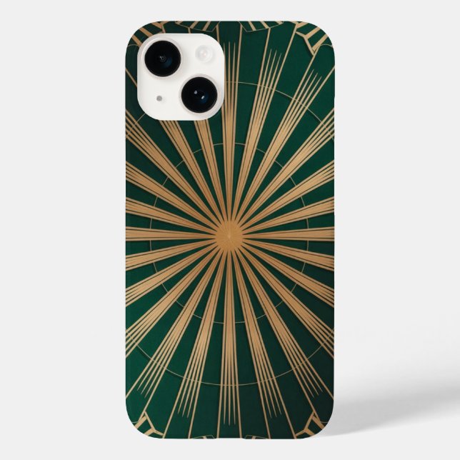 Gilded Art Deco Sunburst Pattern Case-Mate iPhone Case (Back)